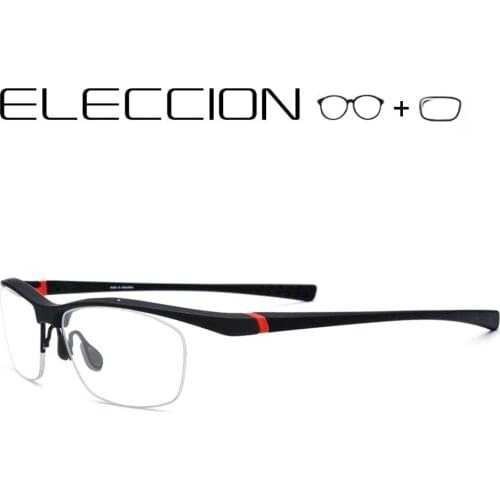 Sports Prescription Glasses TR90 Myopia Eyeglasses Half Frame Optical Spectacles with Diopters Square Basketball Eyewear