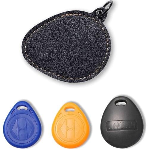 NewBring Brand Leather RFID Keychain Key Ring Doorlock Access Control RFID Tags ID Card Case Access Card Bag