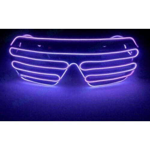 Novelty LED Glasses EL Wire Light Up Shutter Glasses Fashionable Decoration for Costume Party Halloween Christmas Gifts