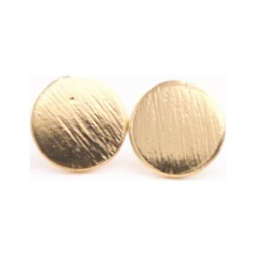 Hot round copper earrings Beautiful copper round cake stud earrings manual drawing high quality copper stud earrings