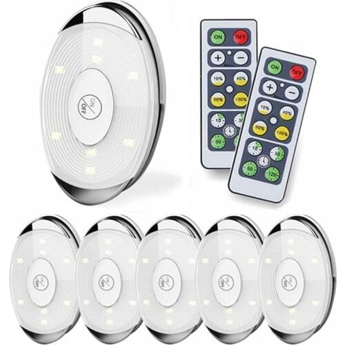 Dimmable Wireless Battery LED Night Lamps Under Cabinet Closet Wardrobe Bedroom Kitchen Stairs Indoor Lighting Led Puck Light