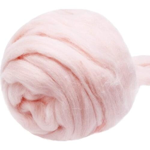 Imzay 3.53oz Wool Roving Yarn, 100% Pure Wool, Chunky Yarn, Spinning Wool Roving For Needle Felting Wet Felting（meat pink