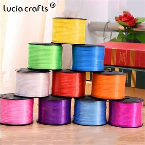 SALE! 100y/roll 5mm 10 Colors Plastic Ribbon Balloon Belt Birthday cable tie Floral Gift Packaging Materials W0705