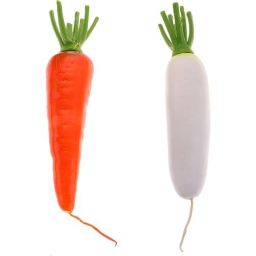 Lifelike Decorative Plastic White Radish Carrot Artificial Fruit Vegetables
