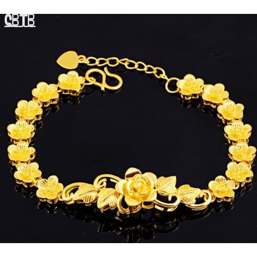 Flower Bracelet Luxury Gold Charm Bracelet Fashion Exquisite Jewelry Elegant Beautiful Wedding Jewelry Holiday Gift Wholesale
