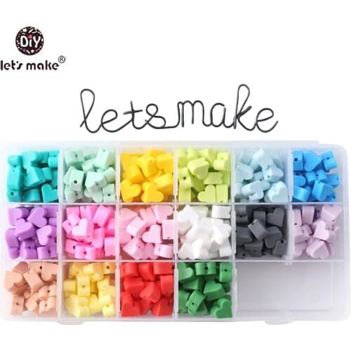 Lets Make Silicone Beads 20pc 14mm Heart Shaped Perle Baby Products DIY Necklace Nurse Gifts Teething Toy BPA Free Baby Teether
