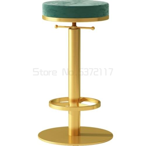 Nordic home lift bar chair photo makeup nail salon round stool light luxury rotary backrest high chair