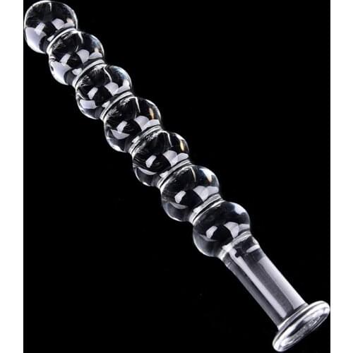 Glass Dildo Artificial Penis Dick Crystal Anal Bead Butt Plug Prostate Massage Masturbate Sex Toy For Adult Women