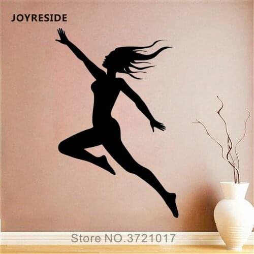 JOYRESIDE Gymnastics Sticker Sports Gym Decals Vinyl Fitness Girls Room Living Room Interior Bedroom Home Design Art Mural A1360
