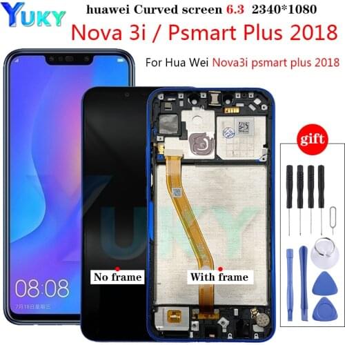 LCD for Huawei P Smart Plus 2018 LCD Display with Frame Touch Screen Replacement for Huawei Nova 3i INE-LX1,LX2,L21 P Smart+ LCD