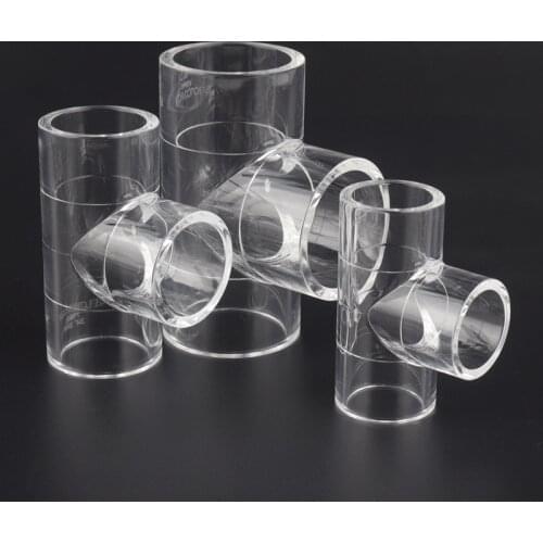 10pcs I.D 20~32mm Transparent Acrylic Pipe Tee Connectors Fish Tank Pipe Fittings Organic Glass Tube And Fittings