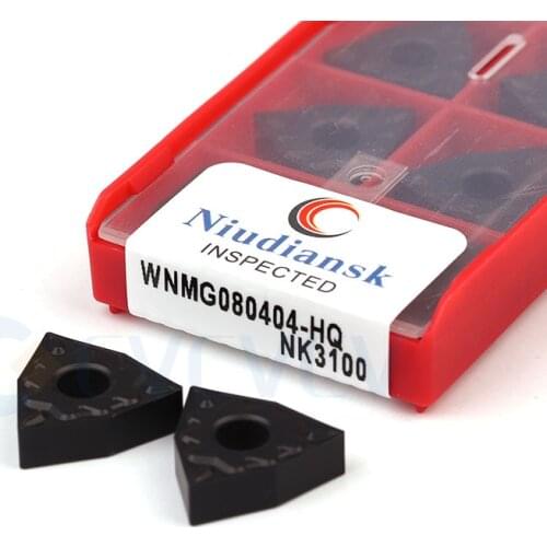10Pcs WNMG080408 CNC lathe carbide insert Machining Turning tools Black wear-resistant coating high strength Cutting Steel parts