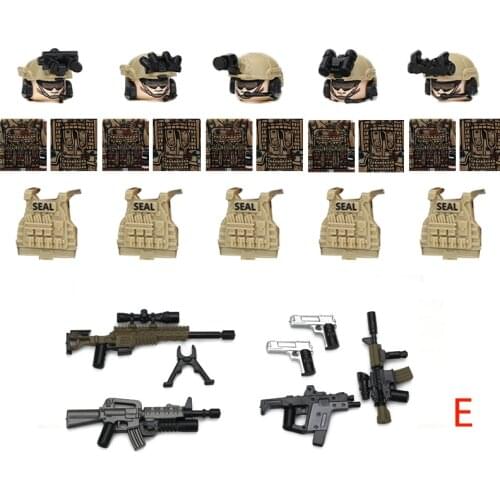 WW2 Military Modern US Soldiers Figures Army Building Blocks Wars Police Forces Parts Accessories Weapons Bricks Kits Toys Gifts