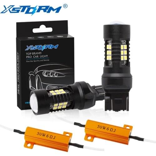 2Pcs T20 Led Canbus 7440 7443 SRCK W21W W21/5W Led Bulb No Error 21 3030SMD Auto Reverse Light Car Backup White Yellow Amber Red