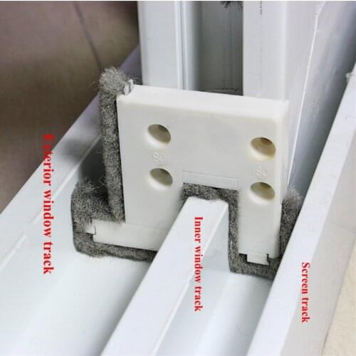 4pcs/set Sliding Window buffer block Wind-proof Brush Strip home warm wind door sound insulation pad up and down track Sealing