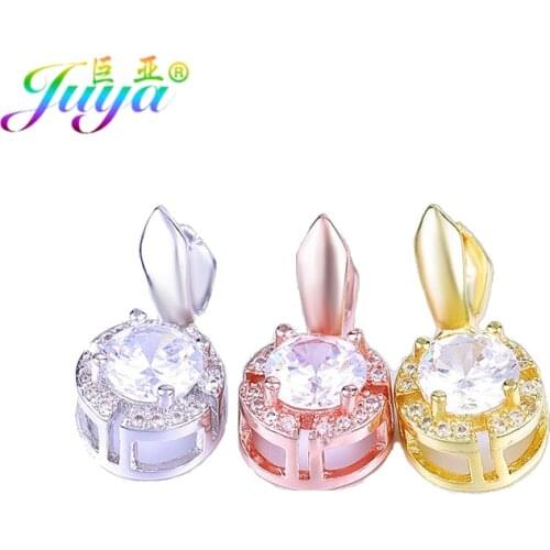 Juya DIY Jewelry Findings Metal Clips Pinch Bails Accessories For Crystals Agate Pearls Jewelry Making