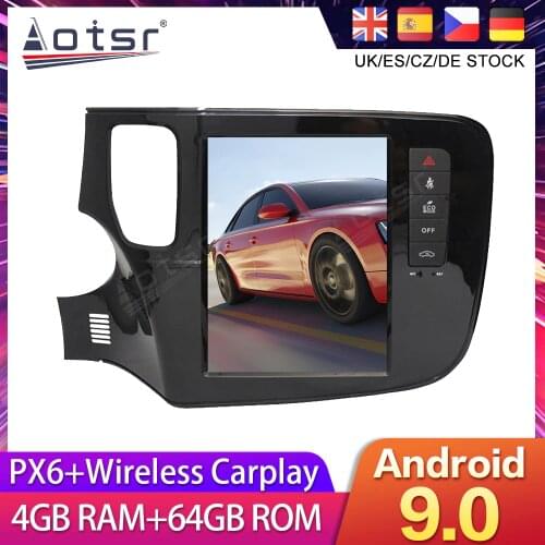 For Mitsubishi Outlander 3 2013-2020 Tesla Styel Android 9 Car DVD GPS Navigation Radio Auto Stereo Multimedia Palyer Head Unit