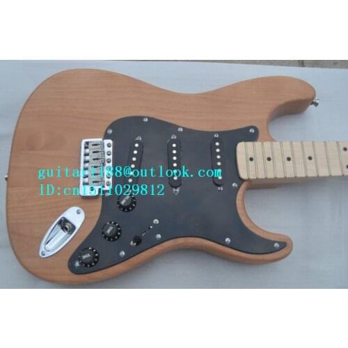 Free shipping semi-finished electric guitar in natural color with alder body made in China+foam box 1274