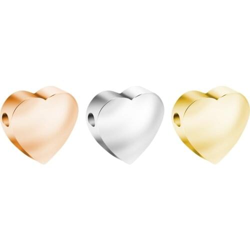 20pc 7mm 10mm stainless steel blank heart charm bead pendant personalized customization DIY jewelry making