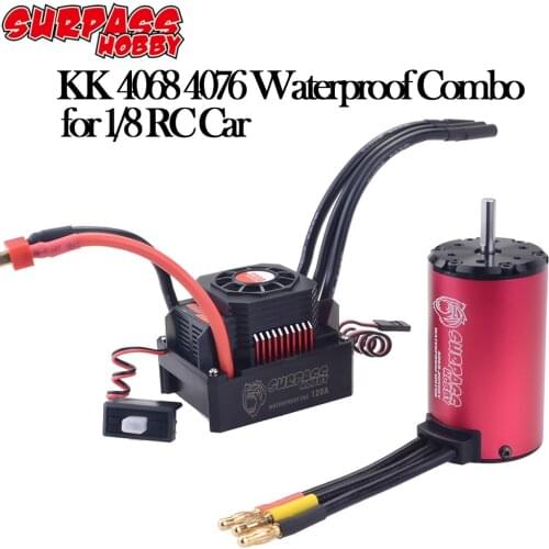 Surpass Hobby RC Car 1:8 Parts Waterproof 4068 4076 1350KV 2000KV 2050KV 2250KV 2650KV Brushless Motor 120A 150A ESC for RC Car