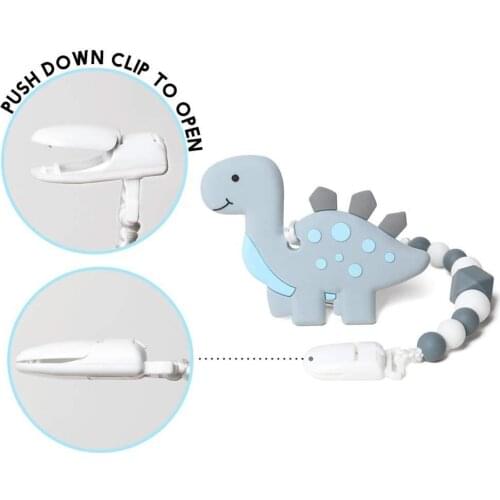 Baby Dinosaur Silicone Teether Baby Cartoon Chews Childrens Teeth Toys Baby Oral Care Baby Daily Necessities Baby Teether