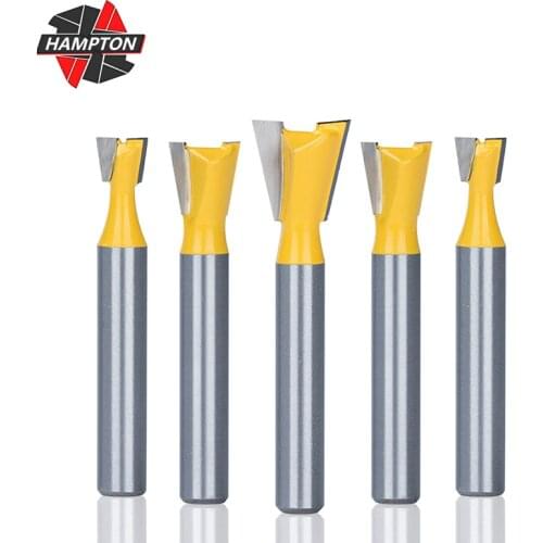 HAMPTON 1/4 Shank Dovetail Joint Router Bit 1/4''-7/8'' Woodwork Engraving Bit Milling Cutter for Wood Cut Woodworking Toos