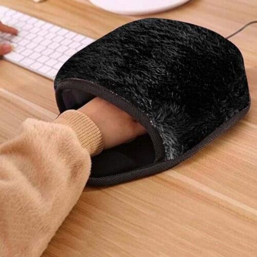 USB Heated Mouse Pad Mousepad Mat Mause Hand Warmer with Wristguard Warm Winter Mouse Mat USB Port FDH