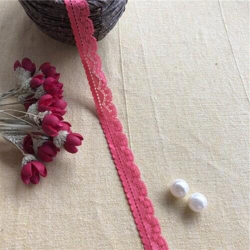 2cm S1255 sweet pink elastic lace fabric diy crafts sewing suppies decoration accessories for garments elastic lace trim