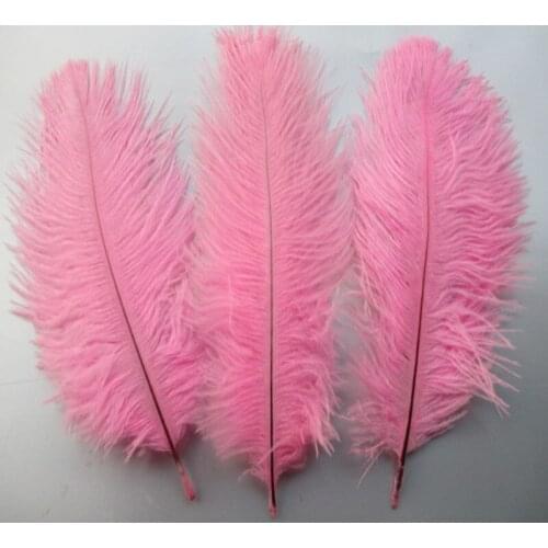 Hot! 10Pcs/lot Natural 15-20cm 6-8 inch pink Color Ostrich Feathers ostrich plumes for party /wedding decorative