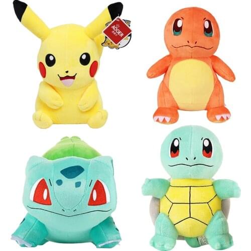 Hot selling Pikachued anime Kawaii plush toys dolls squid Bulbasaur movie surrounding Pokemoned stuffed toys for children
