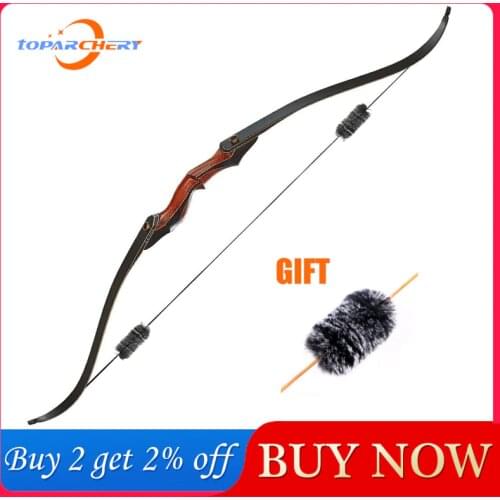 Toparchery 60inch Archery Bow Take-down Bow Hunting Recurve Bow 30-50Ibs Right-handed Wooden Riser for Outdoor Shooting Practice