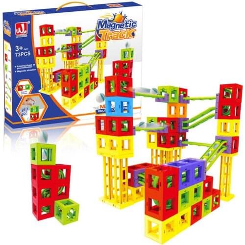 73pcs DIY Magnetic Blocks Track Toys Constructor Building Blocks Designer Magnetic Construction Educational Toys for Children