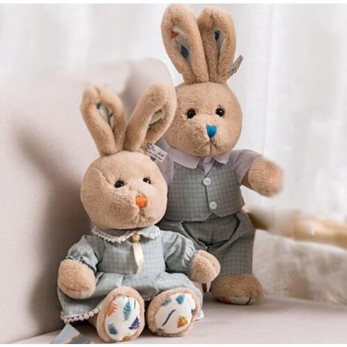 Cute Dress lovers Rabbit plush toy Stuffed Plush dolls lover bunny stuffed animal toys for children birthday gift present