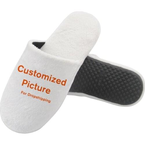 WHEREISART Custom Your Image Mens Winter Home Slippers Fashion Bedroom Indoor Shoes Couple 3D Printed Wholdesale Dropshipping