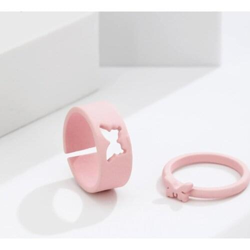 6 Color Butterfly Rings Set for Women Men Lover Couple Friendship Rings Set Engagement Wedding Open Rings 2021 Jewelry Gifts