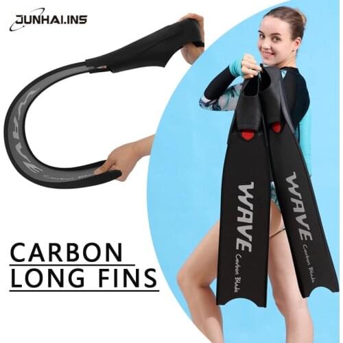 Carbon Fiber Freediving Flippers Professional Spearfishing Fins Scuba Diving Equipment Long Non-Slip Flexible Snorkeling Shoes