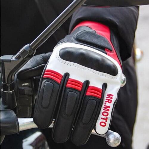 New Knight Protection Leather Motorcycle Gloves Motorbike Riding Glove Rider Equipment Windproof Anti-wrestling Touch screen