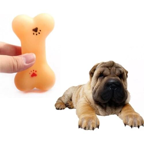 Pet Dog Toy Puppy Resistant To Bite Bone Molars Sound Teeth Training Pet Dog Chewing Squeak Playing Toy