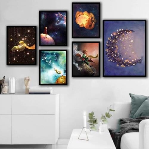 Painting Posters Wall Artwork Canvas Prints Animation The Little Prince Home Decoration Cartoon Modular Pictures Baby Kids Room
