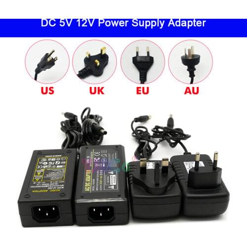 Led Power Adapter AC100-240V to DC 5V 12V 24V led Strip power Supply 1A 2A 3A 5A 6A 7A 8A 10A Lamp Tape Transformer with plug