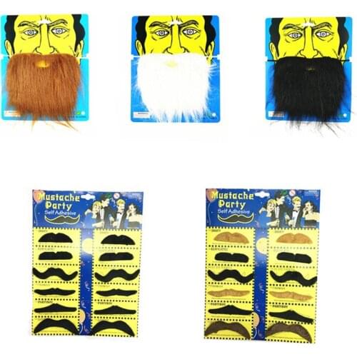Halloween decoration Cosplay Fake Beard Pirate Party Funny Costume Party Mustache Decor Fake Mustache for Kids Adult Photo Props