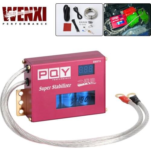 Universal Power Engine Chip Turbo Voltage Boost Regulator ECU Ignition Booster Volt Stabilizer LED Display Volt Controller