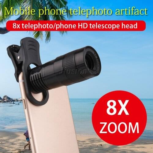 Universal Phone Telephoto Lens 8X Zoom Telescope Anamorphic Lentes Fish Eye Wide Angle Macro Lens Fit For All Iphone Smartphone