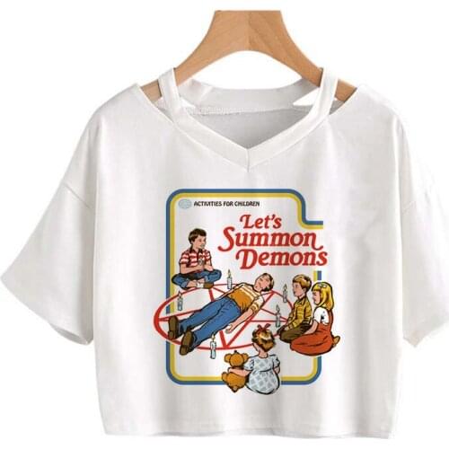 Satan Demon Grim Reaper Harajuku T Shirt Satanism Halloween T- Shirt Women Horror Tshirt Satanist Hell Ullzang Top Tees Female