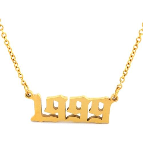 Custom Jewelry Special Date Year Number Necklace for Women 1994 1995 1996 1997 1998 1999 from 1980 to 2002 Collares