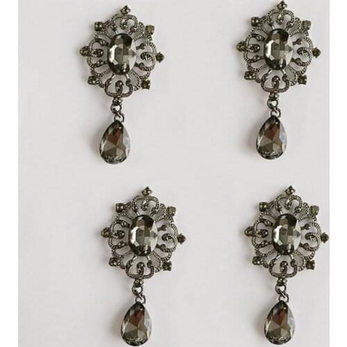 10PCS 38*69mm Fashion Metal Alloy Crystal Rhinestone Connectors Charm DIY Jewelry Accessories