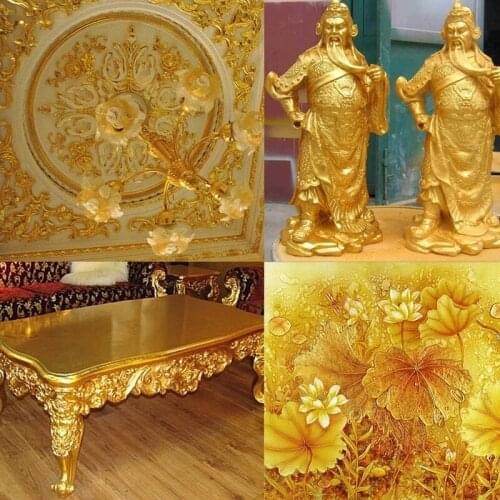 100pcs Imitation Gold Silver Foil Paper Leaf Sheet Gilding DIY Art Craft Paper Birthday Party Wedding Cake Dessert Decorations