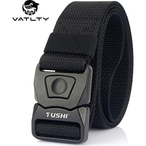 2021 Stretch/No Stretch Tactical Belt Men Solid Alloy Pluggable Buckle Outdoor Work Belt Strong Real Nylon Military Accessories