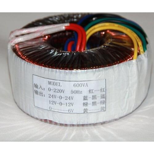 600VA input 220v to AC Double 22V 24V 26V 28V 32V and 12V and single 6V Copper toroidal audio transformer for amplifier board