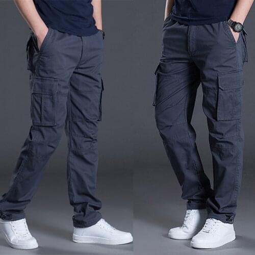 Autumn And Winter New Pants Men Thick Loose Casual Trousers Waist Multi-Pocket Overalls Wear-Resistant Male Trend